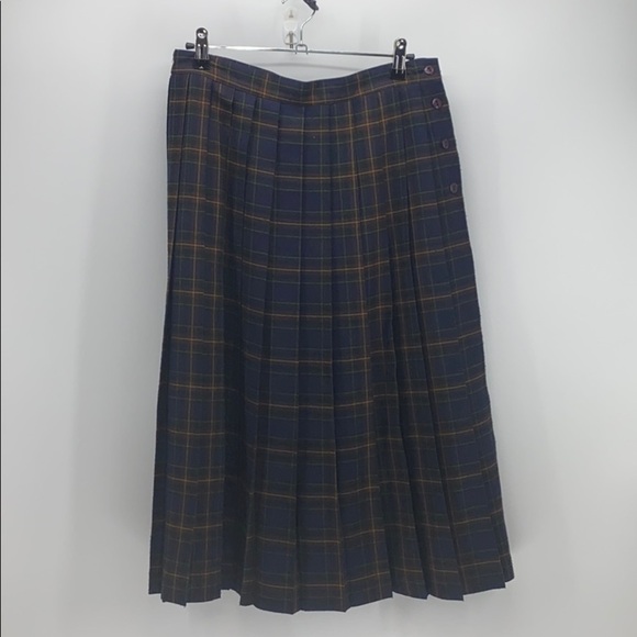 Vintage Liz Baker Essentials pleated skirt granny core academia preppy - Picture 4 of 8